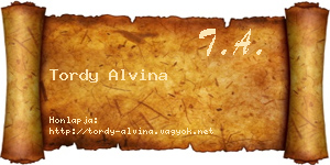 Tordy Alvina névjegykártya